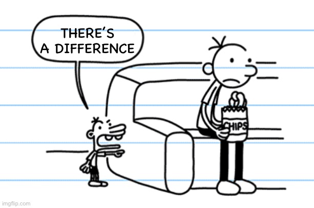 THERE’S A DIFFERENCE | image tagged in ploopy blank | made w/ Imgflip meme maker