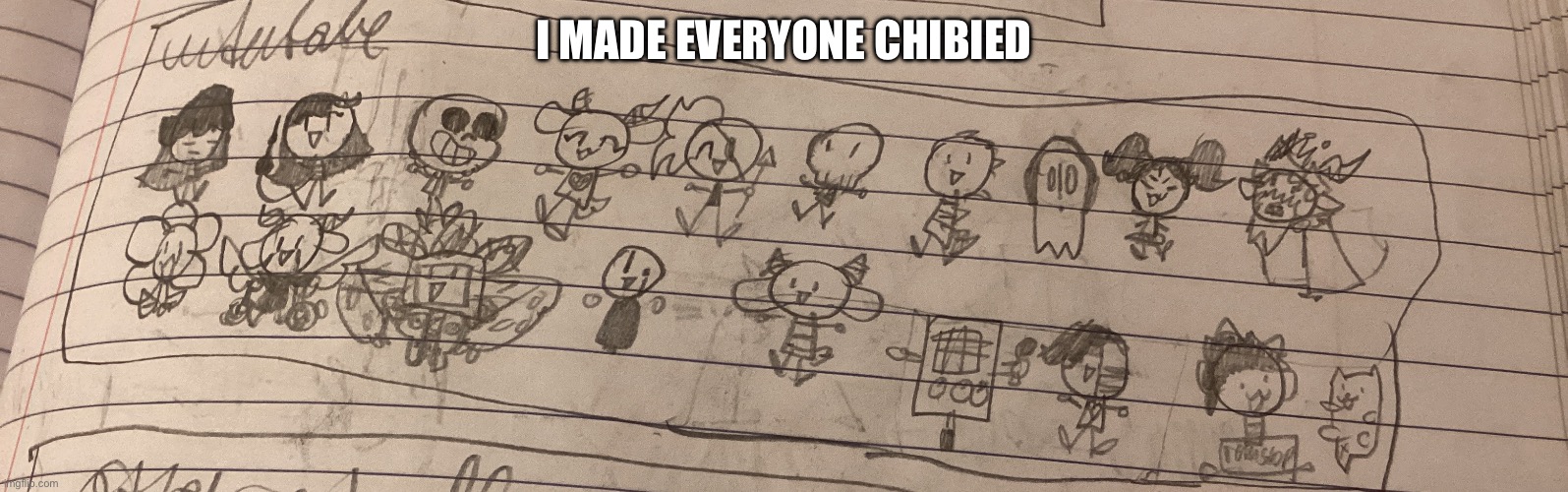Help asgore is hard | I MADE EVERYONE CHIBIED | image tagged in undertale | made w/ Imgflip meme maker