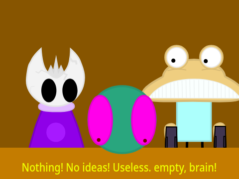 Nothing! No ideas! Useless, empty, brain! (Made by Gravestone) Blank Meme Template