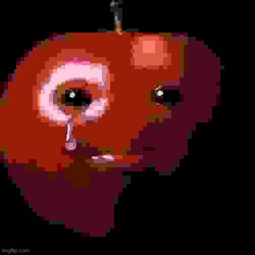sad apple | image tagged in sad apple | made w/ Imgflip meme maker