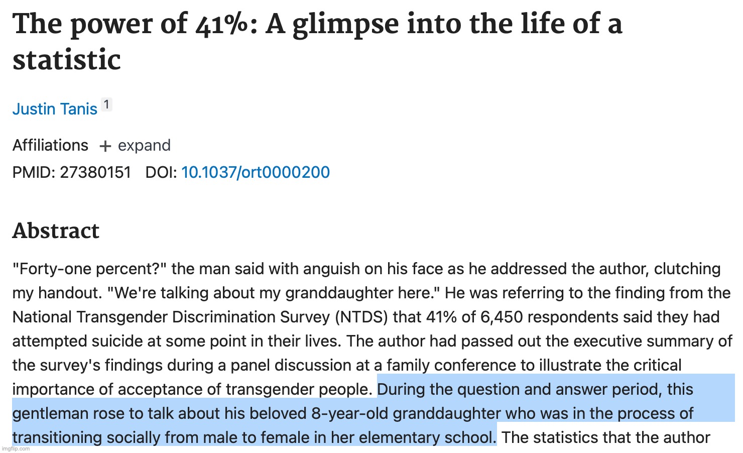 I look at a random study about trans people and this is in the abstract, blech (Ada: EIGHT?!) | made w/ Imgflip meme maker