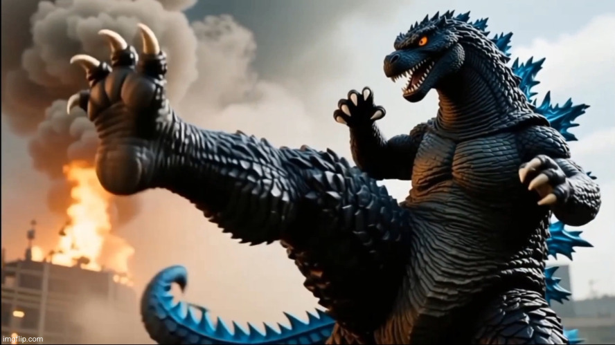 Godzilla Kick | image tagged in karate,kickboxing,monster,kaiju,dinosaur,funny | made w/ Imgflip meme maker