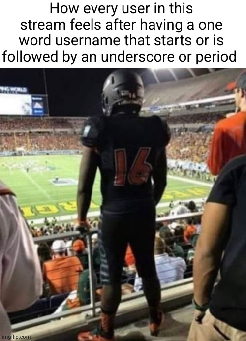 it's not tuff bro | How every user in this stream feels after having a one word username that starts or is followed by an underscore or period | image tagged in how x feel,funny,not tuff,sad but true,msmg,imgflip users | made w/ Imgflip meme maker
