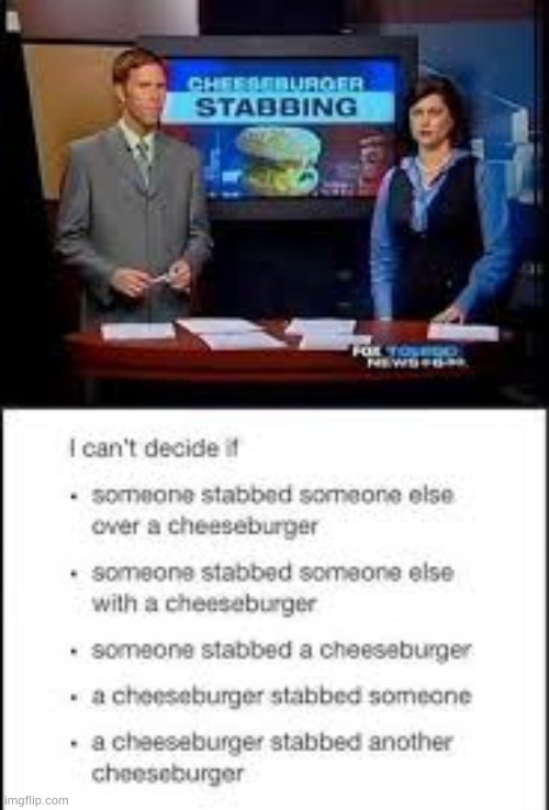 image tagged in cheeseburger,stab | made w/ Imgflip meme maker