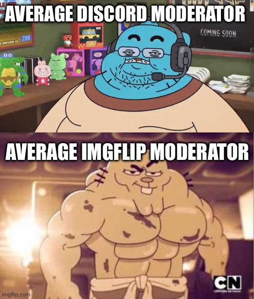 AVERAGE DISCORD MODERATOR; AVERAGE IMGFLIP MODERATOR | image tagged in discord moderator,imgflip,is,cool | made w/ Imgflip meme maker