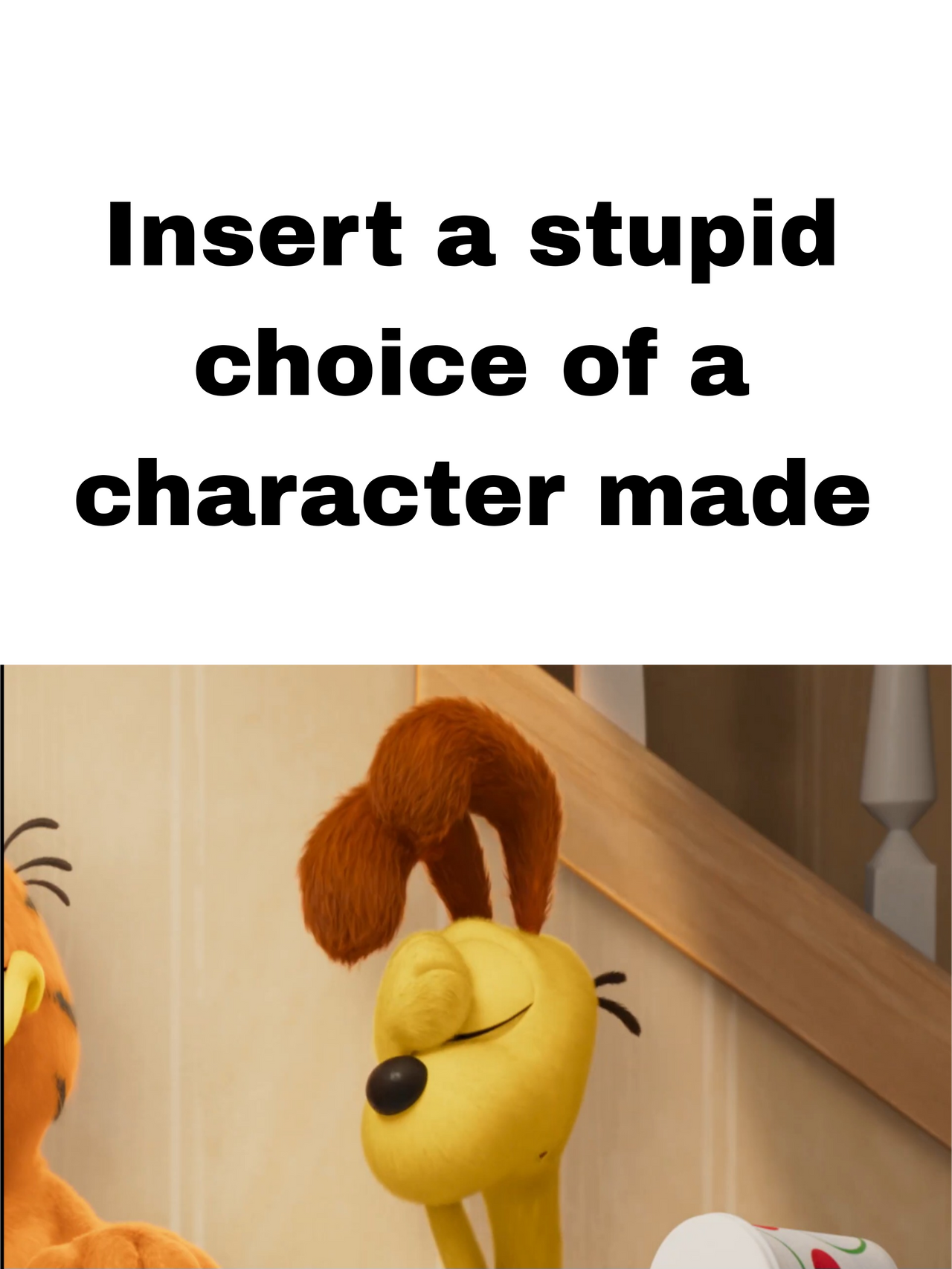 Odie facepalms at what? Blank Meme Template