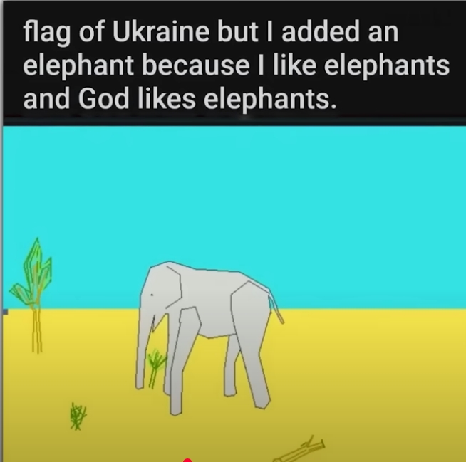 Flag of Ukraine but I added an elephant because I like elephants Blank Meme Template