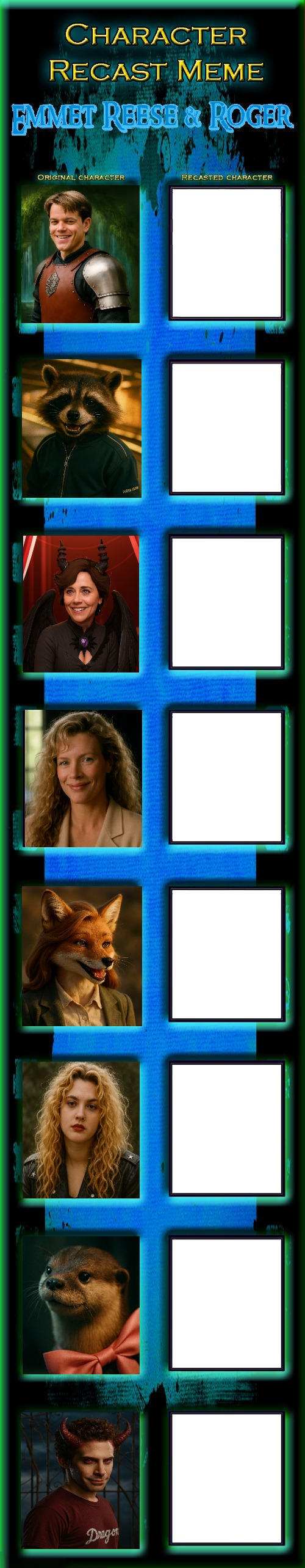 Emmet Reese & Roger Recast Meme Pt. 1 Blank Meme Template