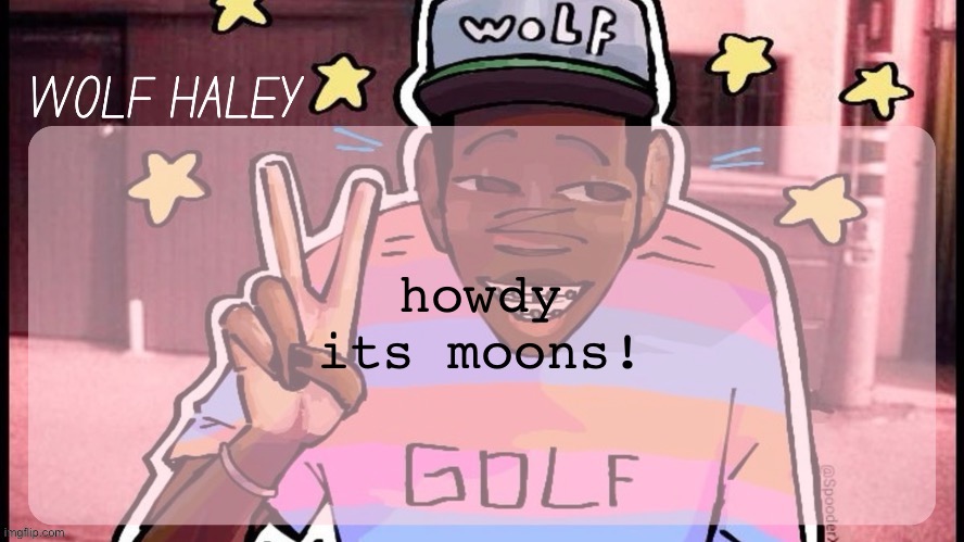 Foxed Wolf Haley Temp | howdy its moons! | image tagged in foxed wolf haley temp | made w/ Imgflip meme maker