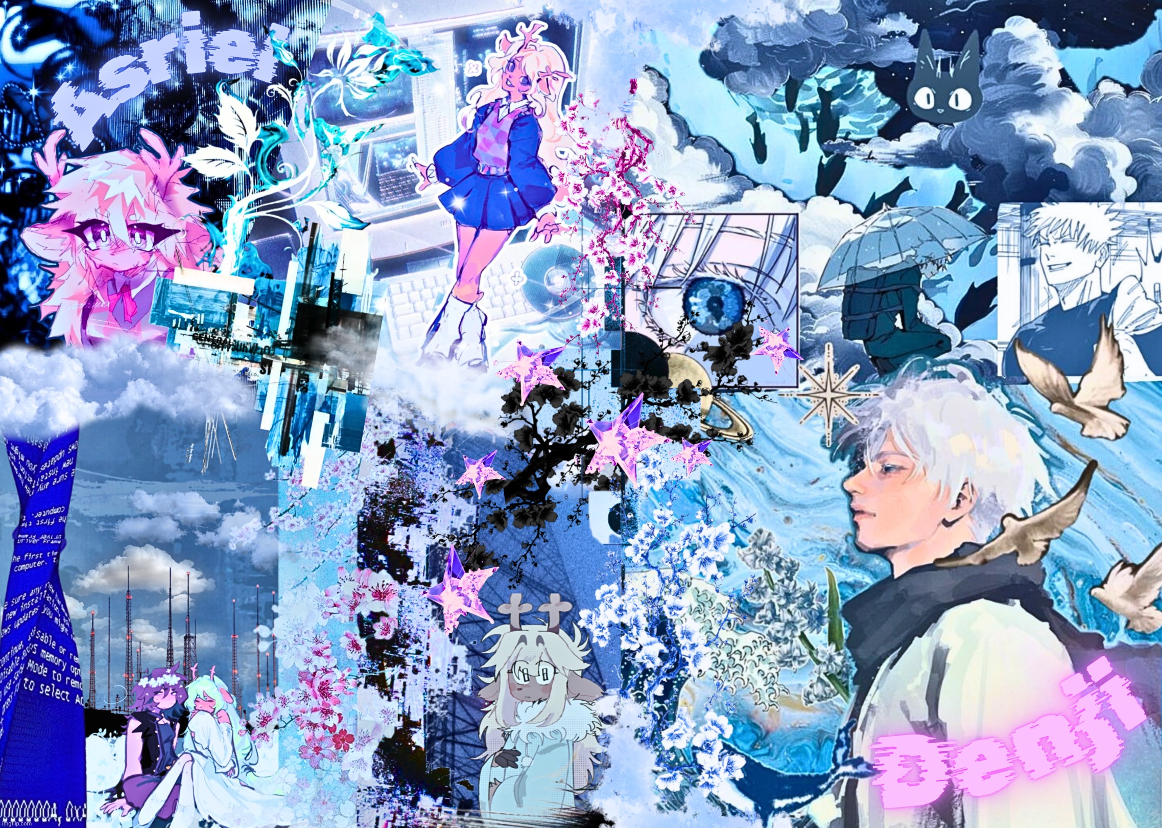 asriel and denji shared template | image tagged in asriel and denji shared template | made w/ Imgflip meme maker