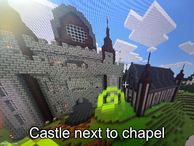 Castle next to chapel | made w/ Imgflip meme maker