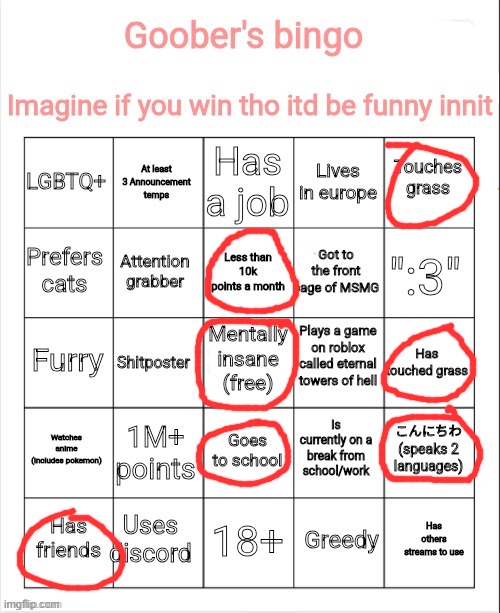 My bingo | image tagged in my bingo | made w/ Imgflip meme maker