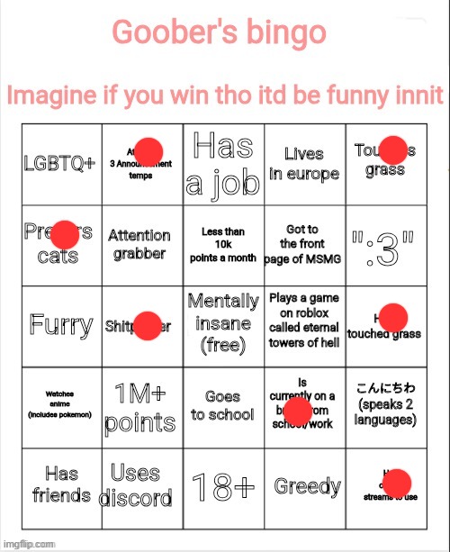 My bingo | image tagged in my bingo | made w/ Imgflip meme maker