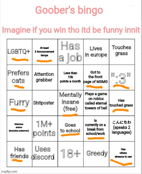 My bingo | image tagged in my bingo | made w/ Imgflip meme maker