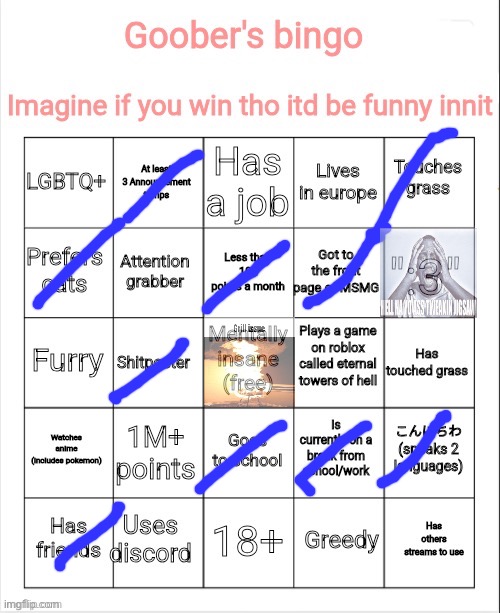 My bingo | image tagged in my bingo | made w/ Imgflip meme maker