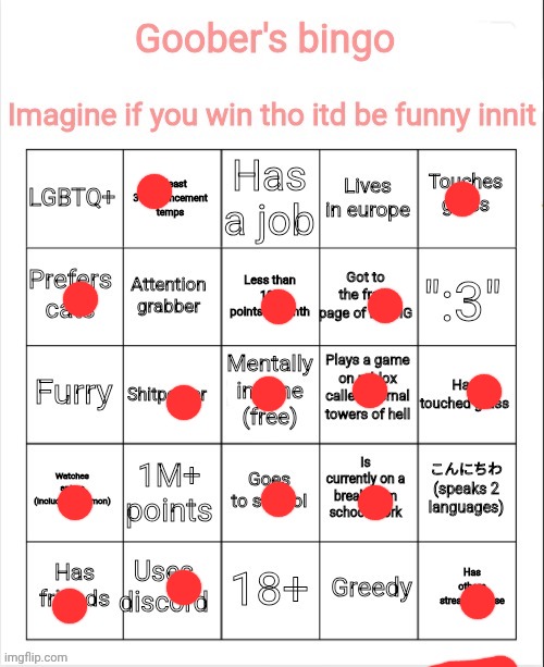 My bingo | image tagged in my bingo | made w/ Imgflip meme maker