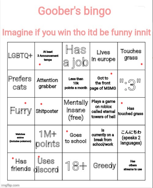 My bingo | image tagged in my bingo | made w/ Imgflip meme maker