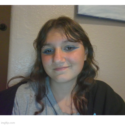 I got bored and played around with my makeup don't mind my hair lol | made w/ Imgflip meme maker