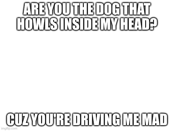 Hadestown Rizz | ARE YOU THE DOG THAT HOWLS INSIDE MY HEAD? CUZ YOU'RE DRIVING ME MAD | image tagged in hadestown,rizz,musical | made w/ Imgflip meme maker