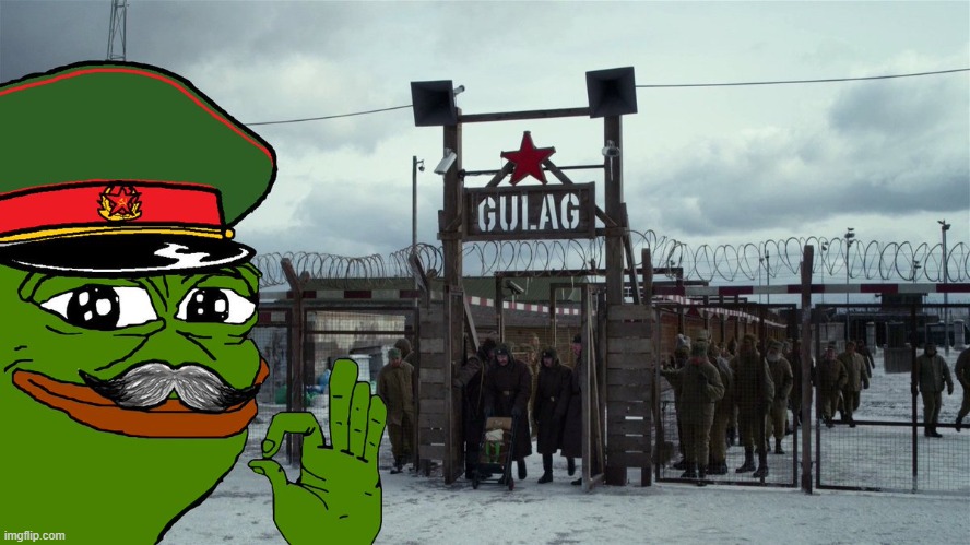 image tagged in stalin gulag pepe | made w/ Imgflip meme maker
