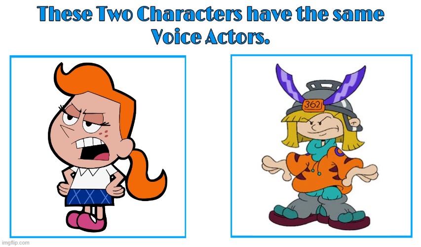 Rachael Macfarlane 2 | image tagged in same voice actor,rachael macfarlane,the grim adventures of billy and mandy,codename kids next door,cartoon network | made w/ Imgflip meme maker