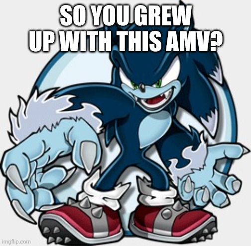 SO YOU GREW UP WITH THIS AMV? | image tagged in sonic the werehog | made w/ Imgflip meme maker