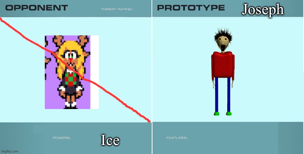 Joseph won | Joseph; Ice | image tagged in project kronos | made w/ Imgflip meme maker