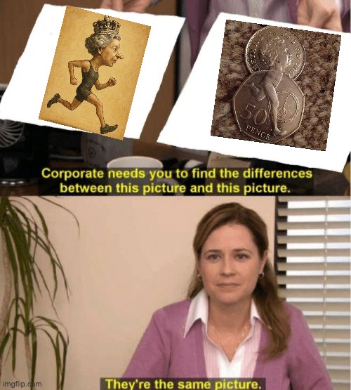 The Queen Running | image tagged in i see no diffrence,queen,queen elizabeth,money,ai,running | made w/ Imgflip meme maker