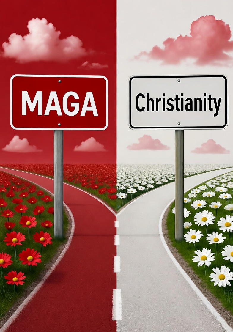 Forked Road Erika Kirk Turning Point MAGA vs Christianity Blank Meme Template