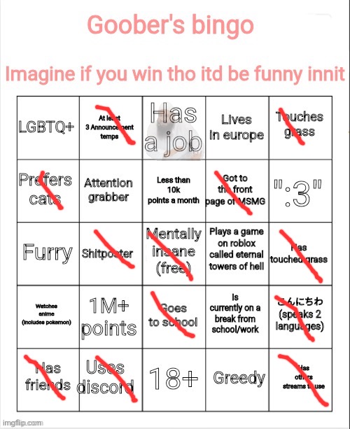 My bingo | image tagged in my bingo | made w/ Imgflip meme maker