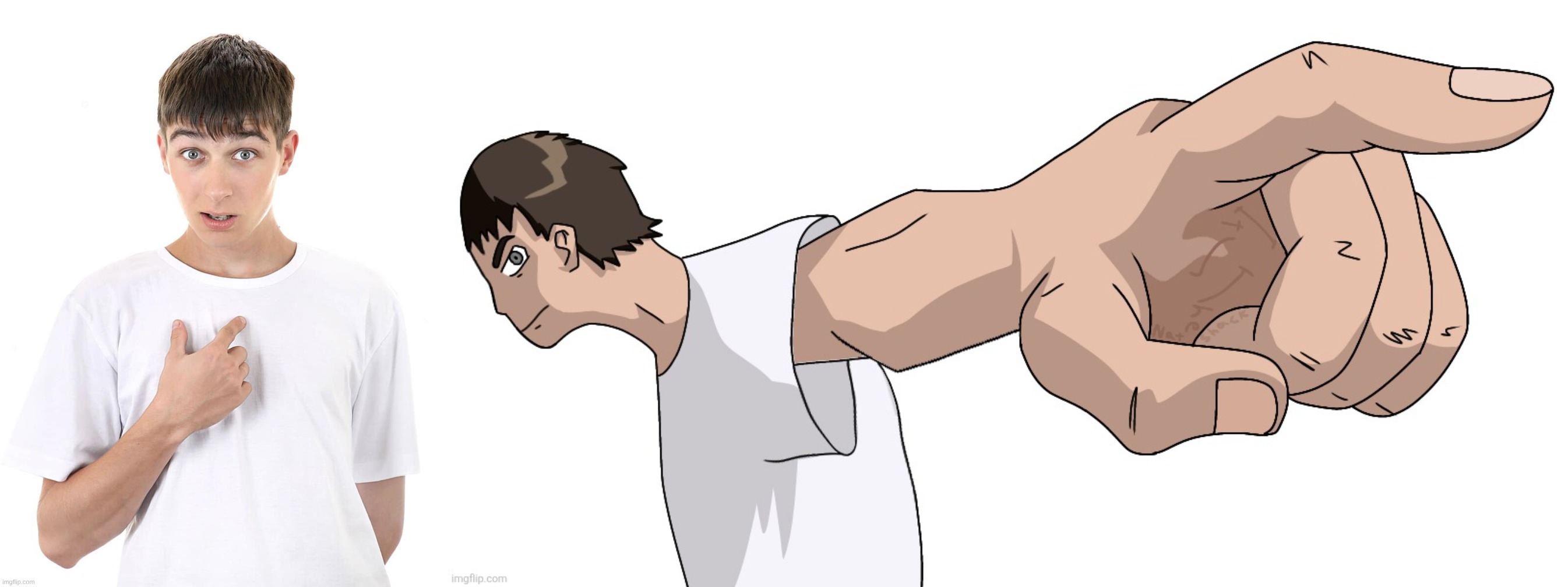 image tagged in guy pointing at himself,guy pointing at you by nat | made w/ Imgflip meme maker