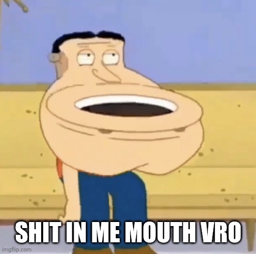 quagmire toilet | SHIT IN ME MOUTH VRO | image tagged in quagmire toilet | made w/ Imgflip meme maker