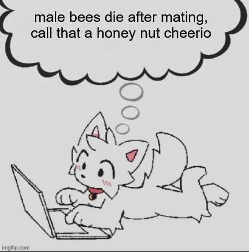 . | male bees die after mating, call that a honey nut cheerio | image tagged in huh guh hwuh | made w/ Imgflip meme maker