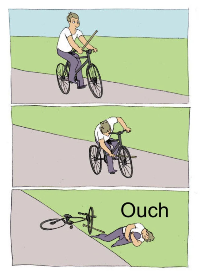 bike fall Blank Meme Template