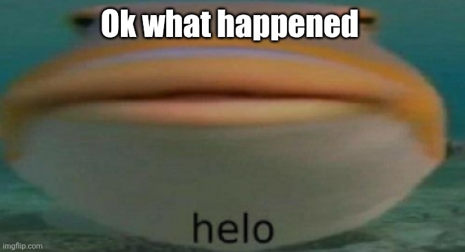 helo | Ok what happened | image tagged in helo | made w/ Imgflip meme maker