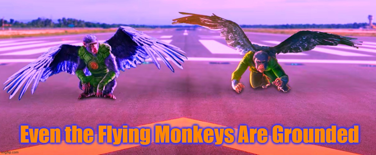 Flying Monkeys Tell No Lies | Even the Flying Monkeys Are Grounded | image tagged in air traffic control,trump,usa,fail,politics | made w/ Imgflip meme maker
