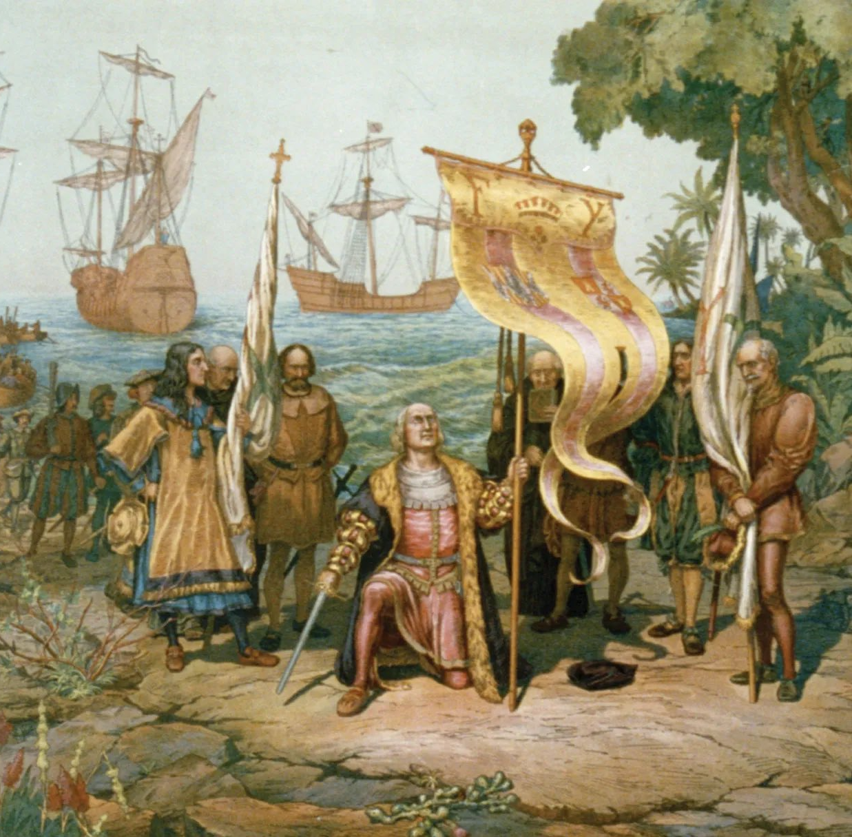 Colombus Landing in America Blank Meme Template