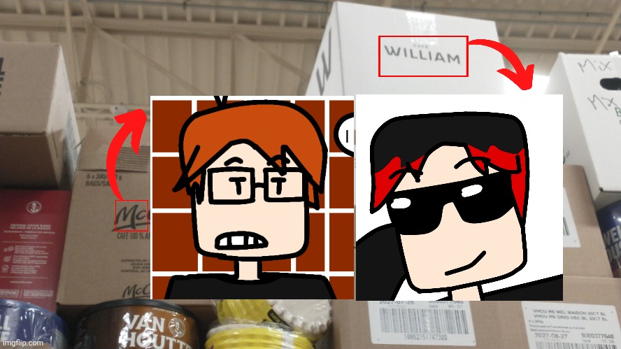 This was in Maxi | image tagged in mc,william,name soundalikes,grocery store,boys,mc and william | made w/ Imgflip meme maker