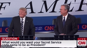 Trump and Jeb down low Blank Meme Template