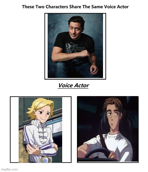 Joel Mcdonald | image tagged in same voice actor,joel mcdonald,initial d,my hero academia | made w/ Imgflip meme maker