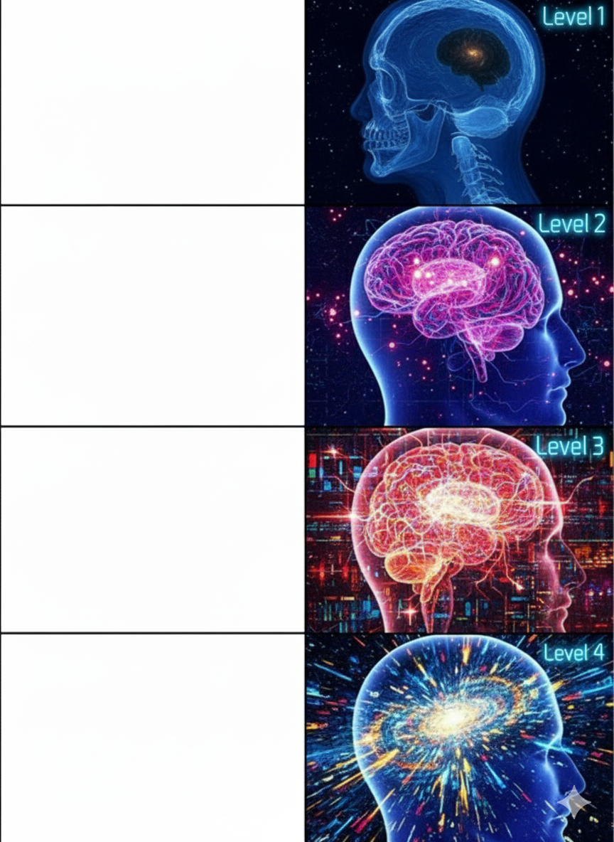 Expanding brain 2 Blank Meme Template