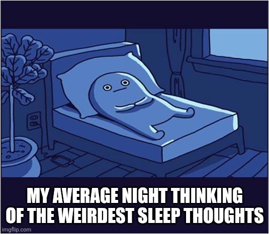 Bed Thing | MY AVERAGE NIGHT THINKING OF THE WEIRDEST SLEEP THOUGHTS | image tagged in bed thing | made w/ Imgflip meme maker