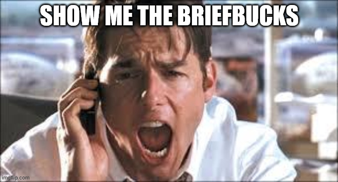 Show me the money | SHOW ME THE BRIEFBUCKS | image tagged in show me the money | made w/ Imgflip meme maker