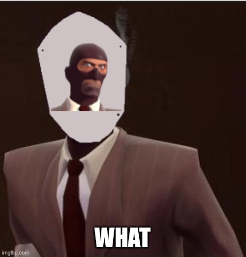 Spy | WHAT | image tagged in custom spy mask,tf2 | made w/ Imgflip meme maker