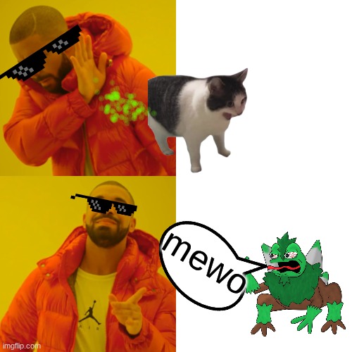 Drake Hotline Bling | mewo | image tagged in memes,drake hotline bling | made w/ Imgflip meme maker