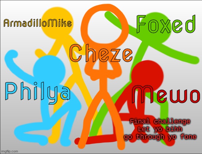 AvA Shared Temp | Final challenge
Let yo bihh go through yo fone | image tagged in ava shared temp | made w/ Imgflip meme maker