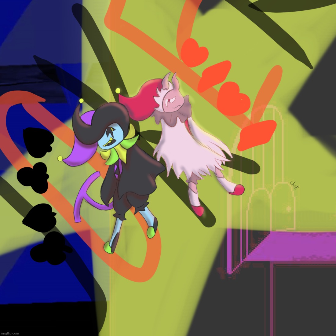 Joker cards come in both black and red. Therefore, somewhere out there, there's a red jevil, watching, waiting. | image tagged in chaos chaos,ueheehee | made w/ Imgflip meme maker