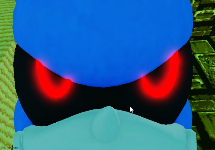 image tagged in metal sonic stare | made w/ Imgflip meme maker