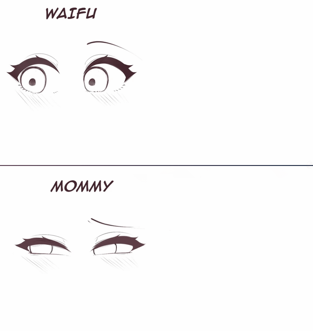 waifu vs. mommy eyes Blank Meme Template