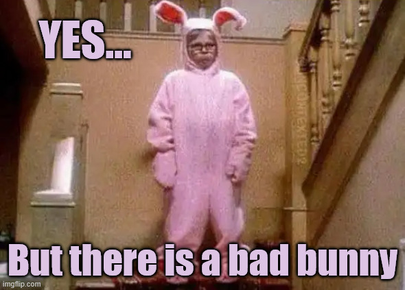 YES... But there is a bad bunny | made w/ Imgflip meme maker